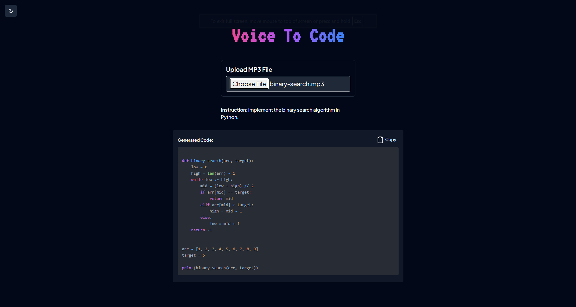 Voice-to-Code– AI-Powered Speech-to-Code Generator